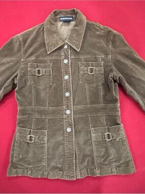 MISDEMEANOR Brown Corduroy Button-Front Jacket